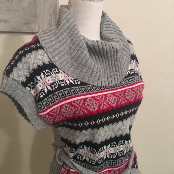 Heather grey cowl neck sweater dress - Picture 2 of 3